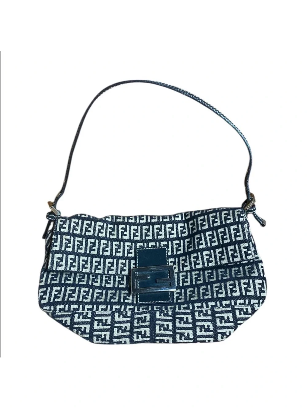 Authentic Fendi Zucchino Mamma Baguette Shoulder Bag Y2K 100% AUTHENTIC